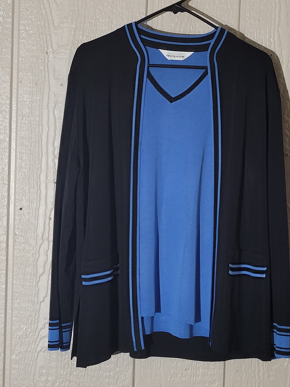 Misook Black Open-Front Cardigan   With Coordinating Undershirt